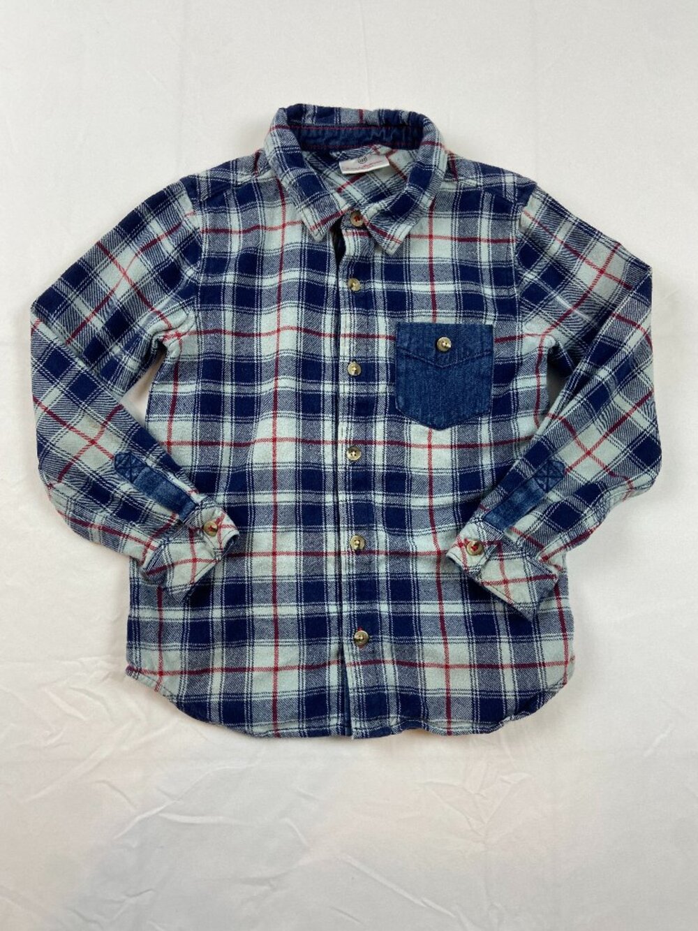 Hanna Andersson Kids Plaid Flannel Button Down Shirt Size 110 (5)